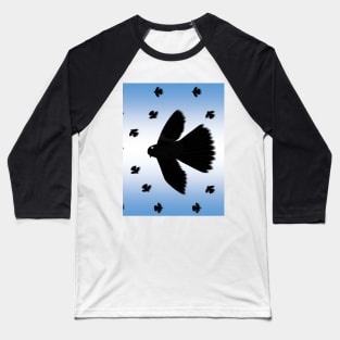 Pattern. Black Morph Fantail. New Zealand Bird Species Baseball T-Shirt